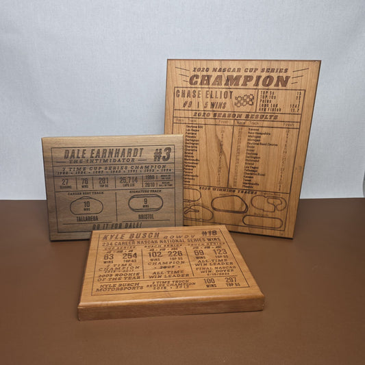 NASCAR Champion Season Plaque Hardwood 8x10