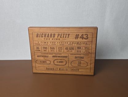 NASCAR Driver Career Plaque Hardwood 6x8