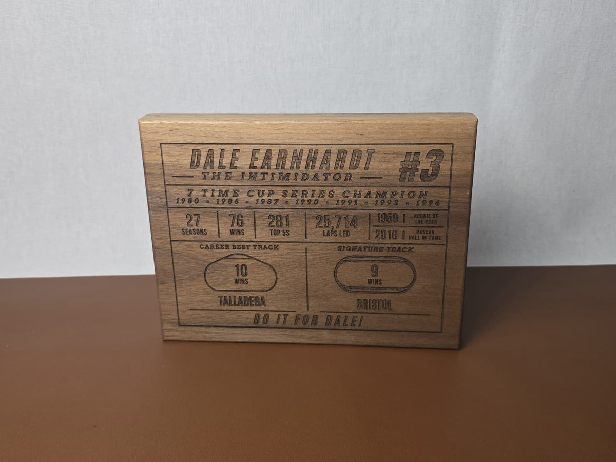 NASCAR Driver Career Plaque Hardwood 6x8