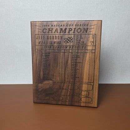NASCAR Champion Season Plaque Hardwood 8x10